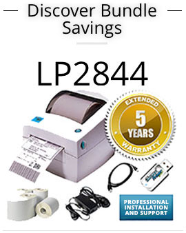 Zebra LP2844 Thermal Label Printer Bundle